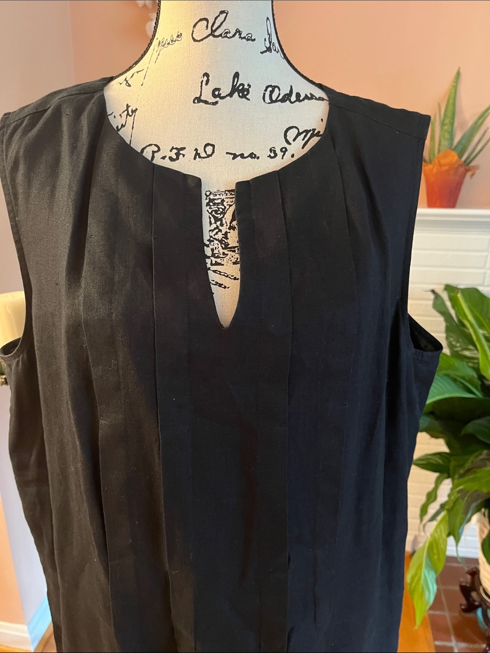 J. Jill Love Linen Sleeveless Black Midi Shift Dress - Updated with Measurements - Picture 2 of 7
